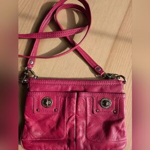 Mark Jacobs Totally Turnlock Mini Crossbody Red Leather Bag